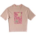 Pembe yıldız baskılı tişört